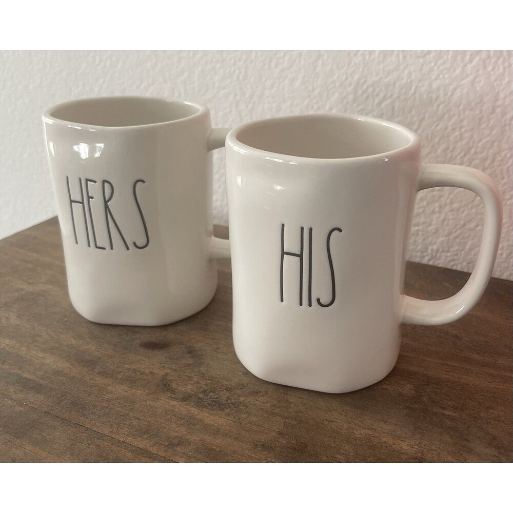 Rae Dunn Artisan Collection by Magenta "His" & "Hers" Coffee Tea Mugs Set